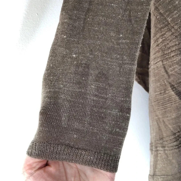 Anthropologie Moth Taupe Brown Lightweight Open Front Waterfall Cardigan Size M - Picture 7 of 11